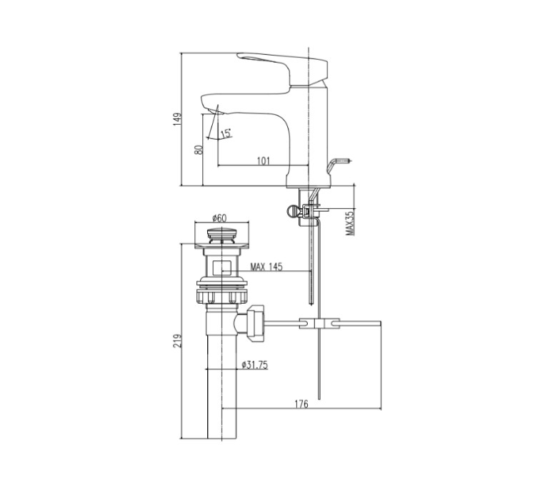 Vòi chậu đặt bàn INAX LFV-1401S