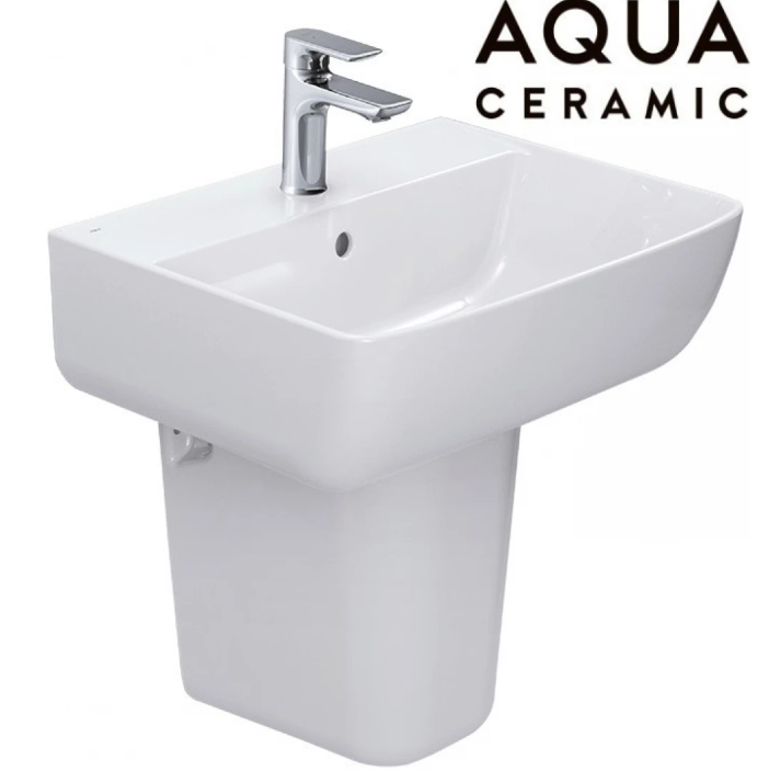 Lavabo Inax AL-312V/L-298VC Treo Tường Chân Ngắn Aqua Ceramic